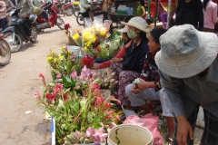 Cambodge, marché, fleurs