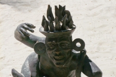 Mexique, Tulum, Statue inca