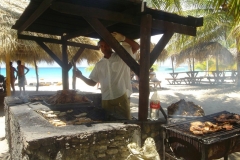 BBQ, plage, Isla Saona, République Dominicaine, Caraïbes