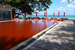 Thaïlande, île Koh Samui, Chaweng plage, piscine rouge The Library hôtel