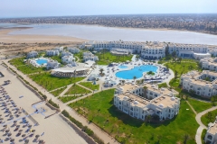 Tunisie, Djerba plage et hôtel Vincci Helios vue aérienne