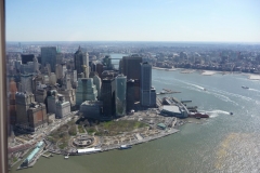 New York City, USA, Manhattan sud, survol de l'Hudson river