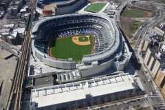 New York City, USA, survol du Yankee Stadium, stade de baseball et de soccer, Bronx