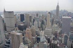 New York City, USA, Manhattan, Rockefeller Plaza, vue sur l'Empire State Building
