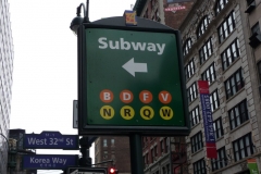 New York City, USA, Manhattan, panneau Subway / Métro NYC