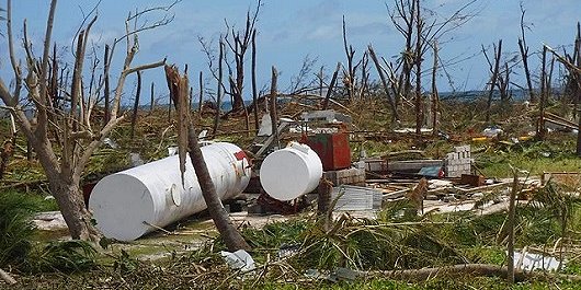 Farquhar après le passage du Cyclone Fantala au sud des Seychelles en avril 2016