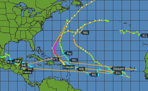 Cyclones Caraïbes en 2014