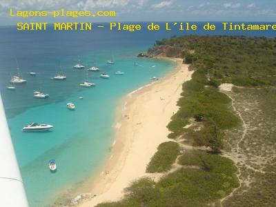 Plage de SAINT MARTIN  Plage de L'ile de Tintamare - Survol en avion