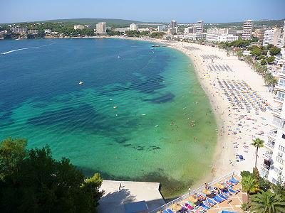 Plage de L' ESPAGNE  Trs beau golfe de Magaluf  Majorque