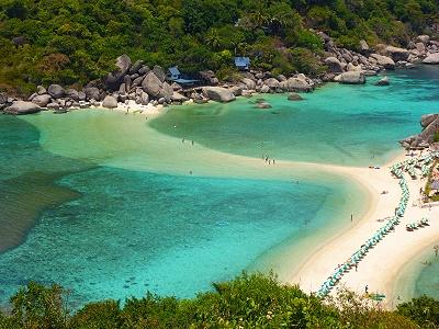 Plage de la THAILANDE  Magnifique langue de sable de Koh NangYuan