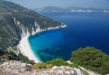 Plage de la grece  Plage de Myrtos en Cphalonie