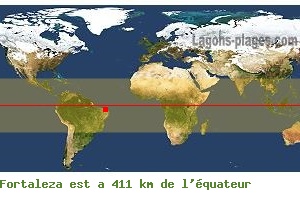 Distance quatoriale de Fortaleza, BRESIL !