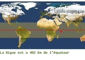Distance équatoriale de La Digue, SEYCHELLES !