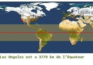 Distance quatoriale de Los Angeles, USA !