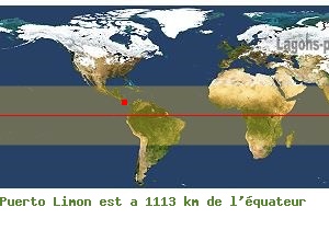 Distance quatoriale de Puerto Limon, COSTA RICA !