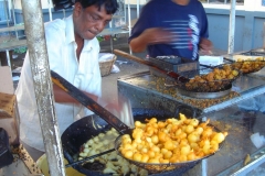 Ile Maurice, Mont Choisy, camion, cuisine, déjeuner