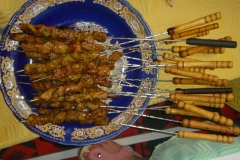 Maroc, Grand sud, brochettes, cabri, chêvre