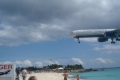 Plage, Maho beach, avions, Juliana, aéroport, Saint Martin