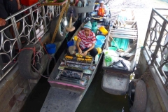 Thaïlande, Bangkok, bateau sur les klongs du fleuve Chao Phraya, marché flottant