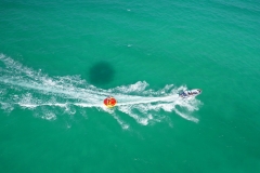 Tunisie, Djerba, vue aérienne mer turquoise coté Yati beach