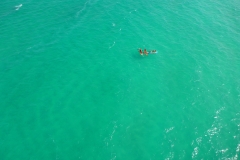 Tunisie, Djerba, vue aérienne mer turquoise coté Yati beach