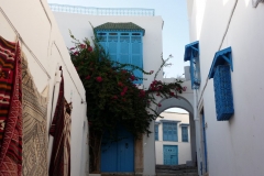 Tunisie, Sidi Bou Saïd, maison blanche et bleue