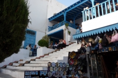 Tunisie, Sidi Bou Saïd, maison blanche et bleue