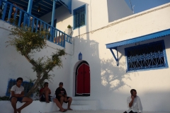 Tunisie, Sidi Bou Saïd, maison blanche et bleue