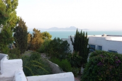 Tunisie, Sidi Bou Saïd, vue de la mer Méditerranée