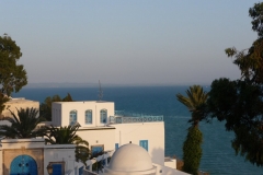 Tunisie, Sidi Bou Saïd, vue de la mer Méditerranée