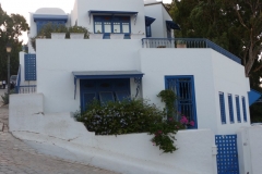 Tunisie, Sidi Bou Saïd, maison blanche et porte bleue