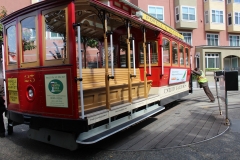 USA, Côte ouest, San Francisco, Cable Car aiguillage