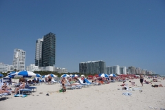 Floride, USA, South Beach, la plage de sable blanc, mer turquoise