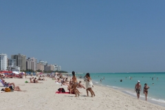 Floride, USA, South Beach, la plage de sable blanc, mer turquoise