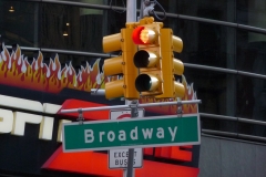 New York City, USA, Manhattan, panneau de circulation à Broadway