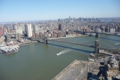 New York City, USA, Manhattan sud, Hudson river et pont de Brooklyn