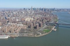 New York City, USA, Manhattan sud, Hudson river et pont de Brooklyn