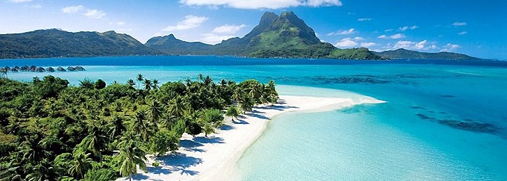 Plage de Bora Bora en Polynésie Francaise, Pacifique