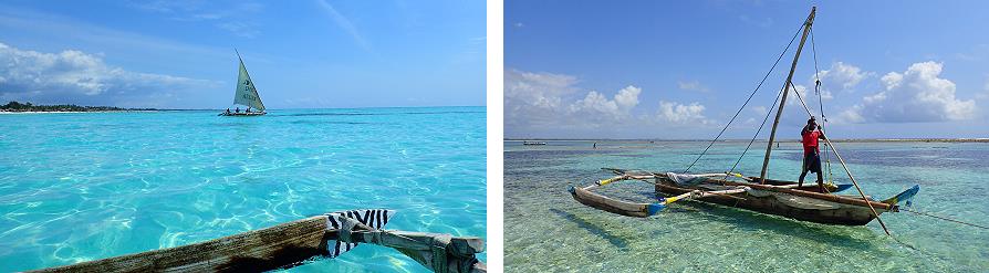 Bateaux du lagon de Jambiani Zanzibar Tanzanie