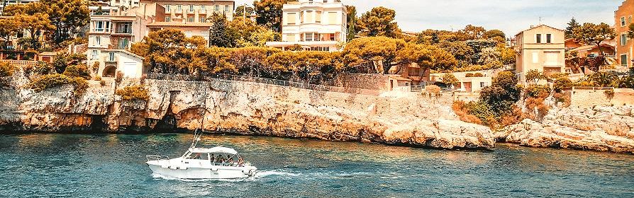 Côte d'azur, France, bateau sur la Méditerranée