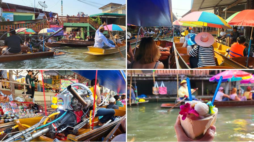 Damnoen Saduak, floating market vers Bangkok