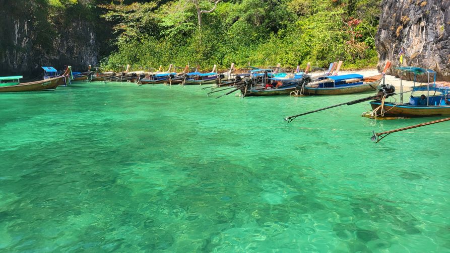 Bateau thaïs, Koh Hong island, Krabi, Thaïlande