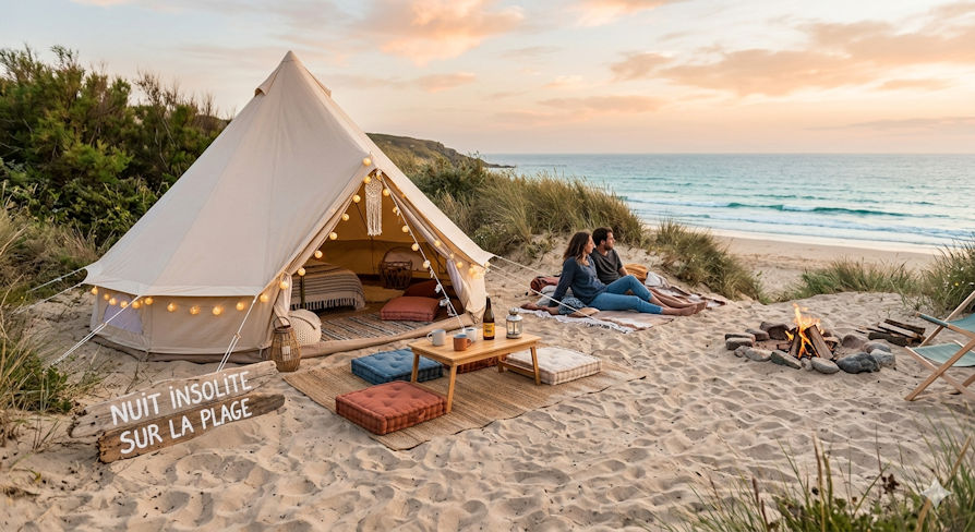 nuit insolite sur la plage