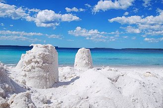 Plage de sable trs blanc d'Hyams Beach en Australie