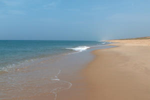 Plage de sable couleur crème en France Aquitaine