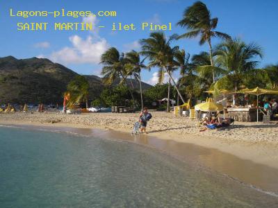 Plage de saint martin à Ilet Pinel