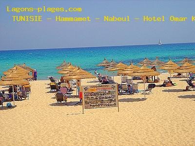Plage de la tunisie à Hammamet - Nabeul - Hotel Omar Khayam