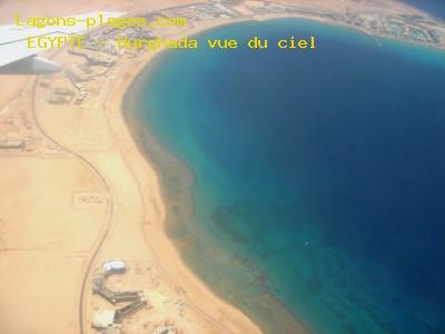 Plage de L' egypte à Hurghada vue du ciel