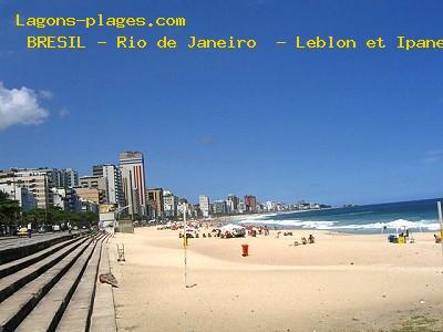 Plage du bresil à Rio de Janeiro - Leblon et Ipanema