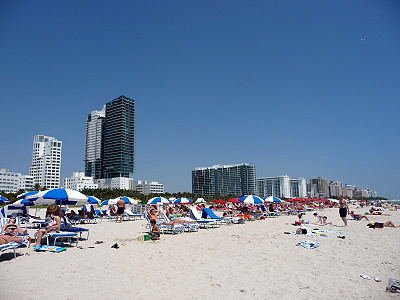Plage des usa à Miami Beach, South beach ocean